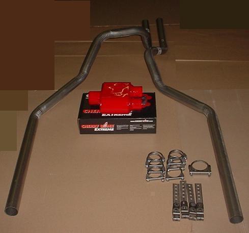 Dodge ram 94-01 dual exhaust kit + cherry bomb extreme