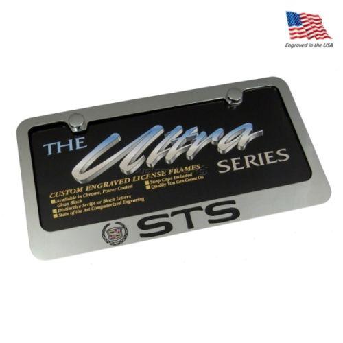 Cadillac sts chrome brass  license plate frame - new!