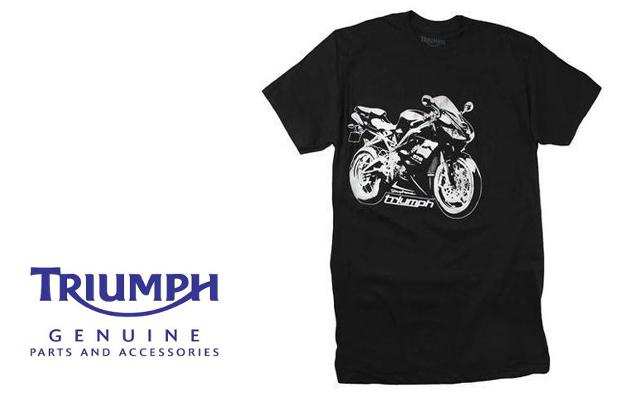 New genuine triumph oem daytona 675 high contrast black t-shirt large mtr6306-l