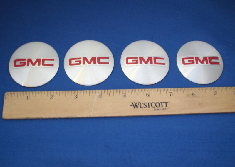 4 new silver gmc suburban sonoma wheel center cap emblems sticker decal