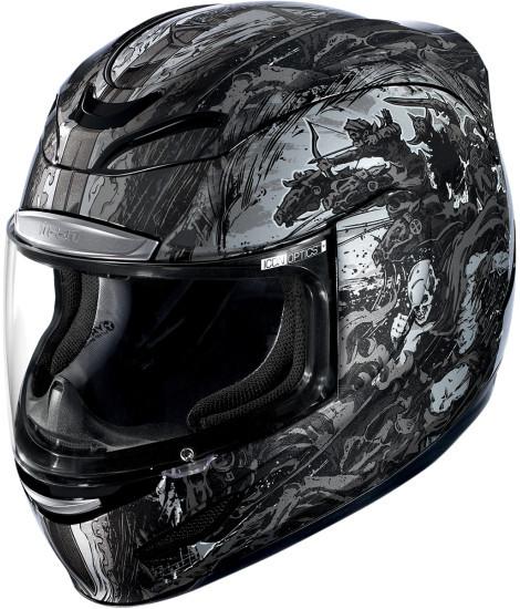 Icon airmada 4 horsemen motorcycle helmet black skull size xl 