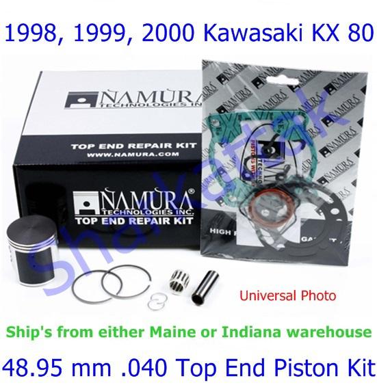 1998 1999 2000 kawasaki kx 80 namura 48.95 mm .040 top end piston kit 