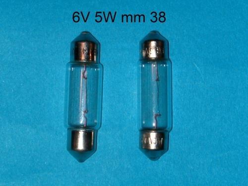 Two bulbs 6 volt 5w mm 38