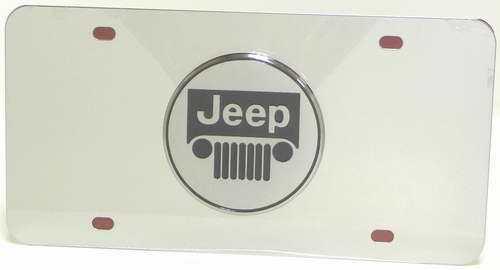 Jeep wrangler logo polished stainless steel license plate jeecc