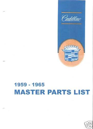 1959 - 1964 cadillac parts list catalog manual cd