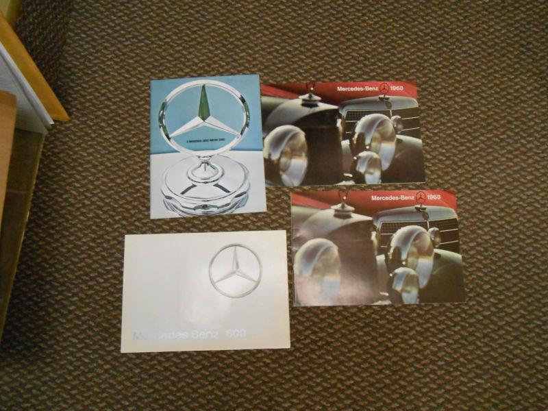 Lot of 4 vintage original mercedes benz auto dealer brochures