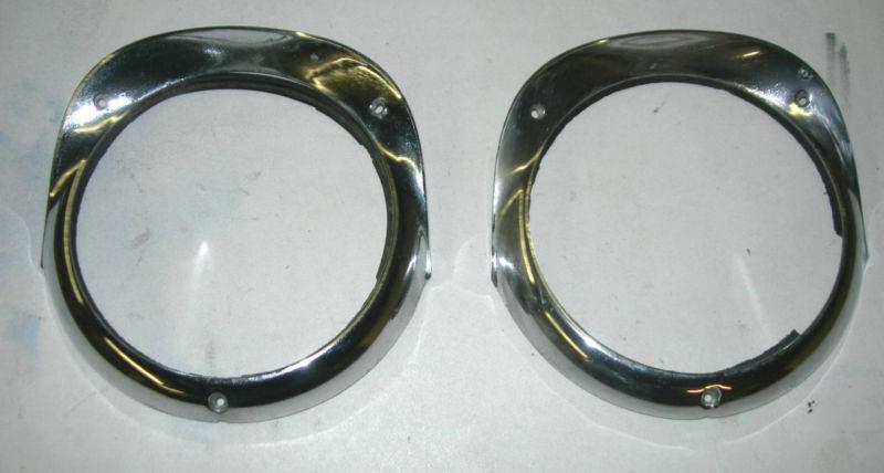 1956 chevy headlight bezels [pair]-  item #1  cleaned buffed and shines