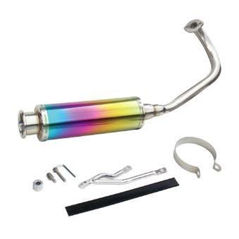 Ncy exhaust (titanium-look, stainless, multicolor); honda ruckus scooter        