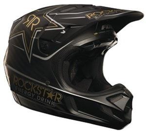 Fox racing 2014 v4 rockstar motocross dirt bike adult helmet size small black 