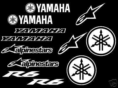 12 yamaha decals - racing - car window stickers