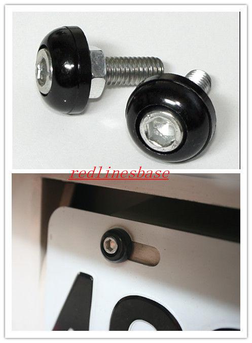 Black  2 pieces plating license plate screws bolts