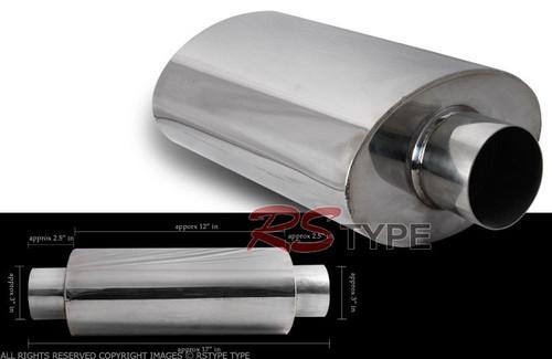 3" inlet/outlet t-304 stainless steel muffler canister - without tip