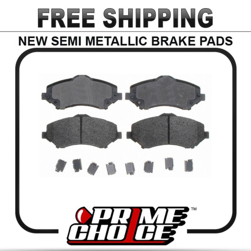 New premium complete set of front metallic disc brake pads with shims