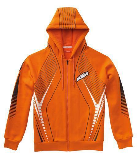 New ktm mx hero orange zip up hoodie jacket men's size large 3pw135534