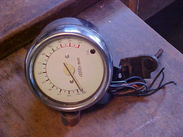 Vintage nippon seiki motorcycle tachometer w/fuel indicator