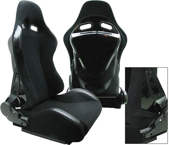 2 black + hard back cover racing seats reclinable + sliders volkswagen new **