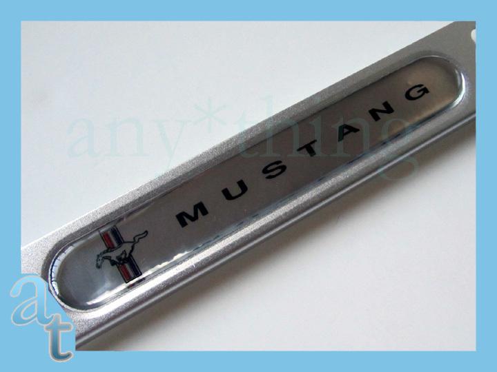 Silver ford mustang aluminum license plate frame 4-hole logo chrome high quality