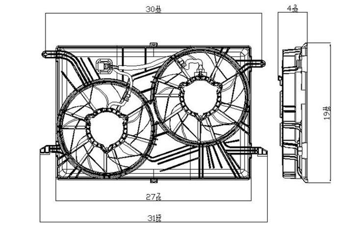 Condenser radiator cooling fan gmc acadia saturn outlook buick enclave 15226663