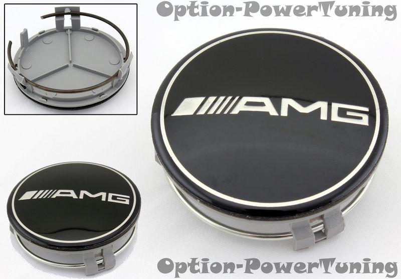 Mercedes-benz amg black wheel center cap badge hub brabus sl cl cls clk ml new