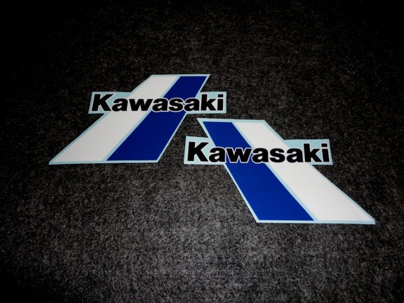 Kawasaki 1985 kdx80 fuel tank decals blue/white