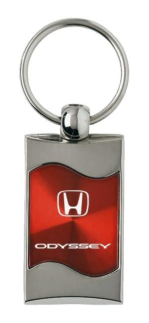 Honda odyssey red rectangular wave metal key chain ring tag key fob logo lanyard