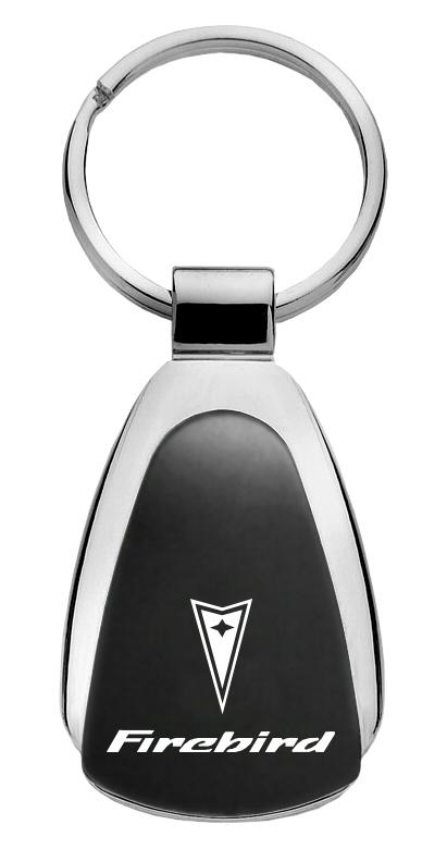 Pontiac firebird black tear drop key chain ring tag key fob logo lanyard