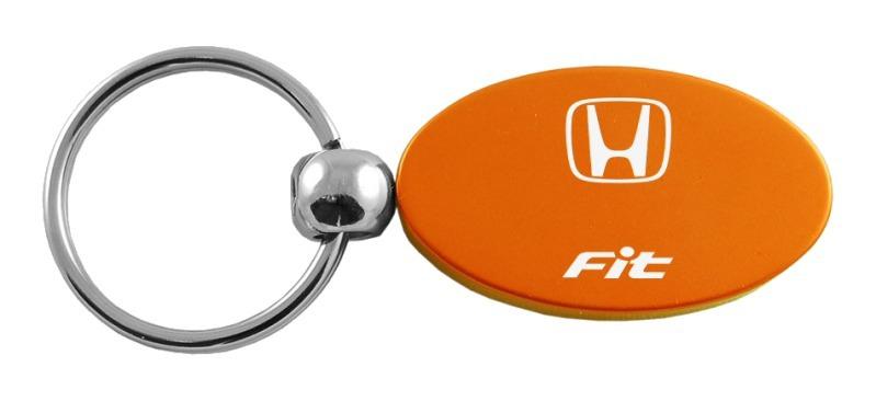 Honda fit orange oval metal keychain car ring tag key fob logo lanyard