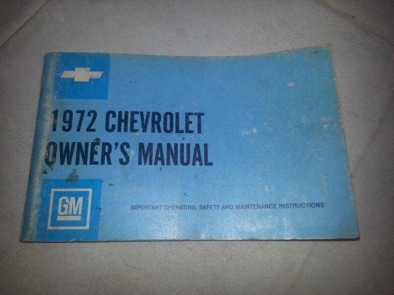 1972 chevrolet impala bel air factory original owners manual first edition 