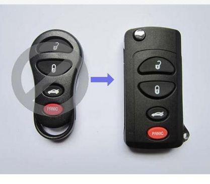 Dodge flip key remote keyless entry fob key case shell 4 buttons - cy4f