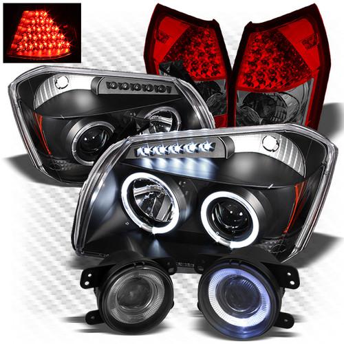 05-07 magnum black pro headlights + r/s led tail lights + projector fog lights