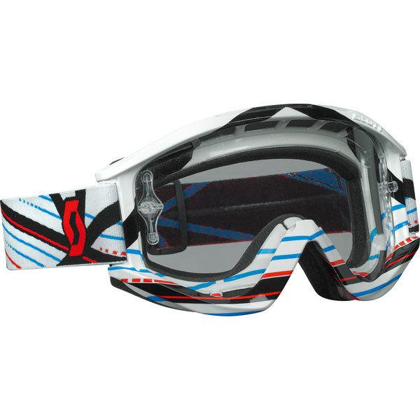 White/clear afc scott usa recoil xi pro grid locke goggles