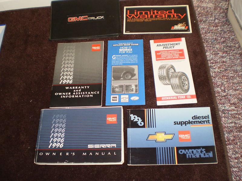 1996 gmc sierra pickup truck 2500 3500 diesel owners manual books guide case all