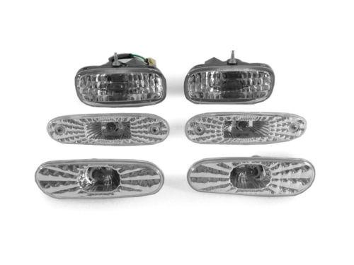 1993-1996 supra jdm style jza80 6pcs clear bumper signal lights + side markers