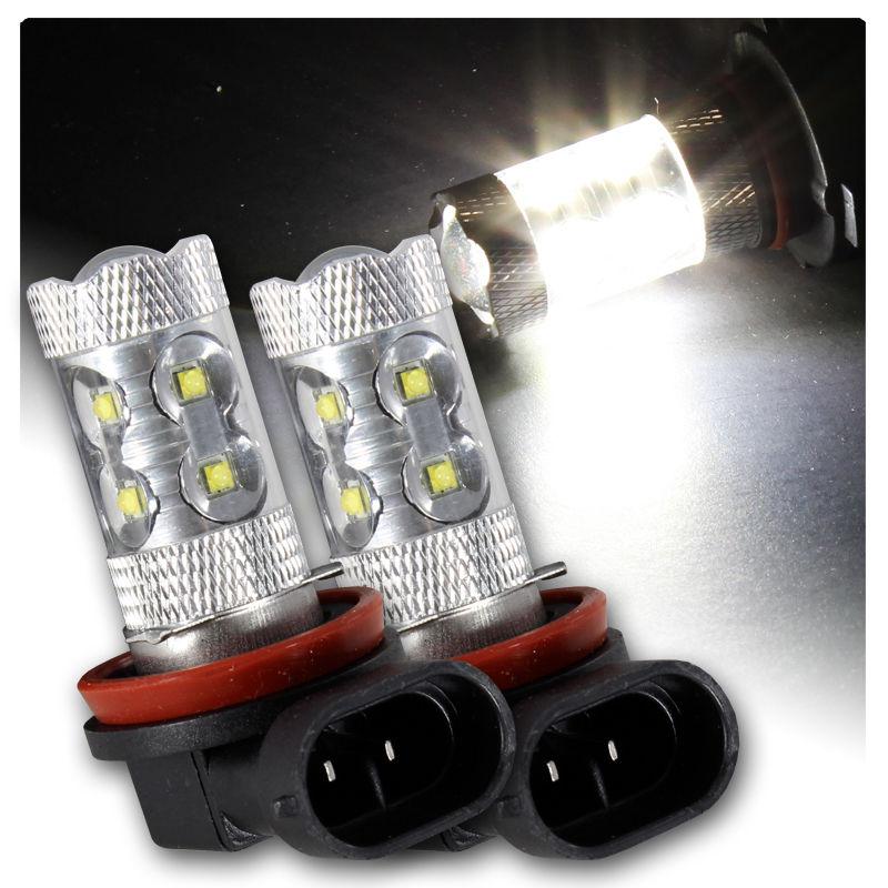 Honda ford gmc dodge fiat lexus h11 50watt 10led white projector bulbs (1x pair)