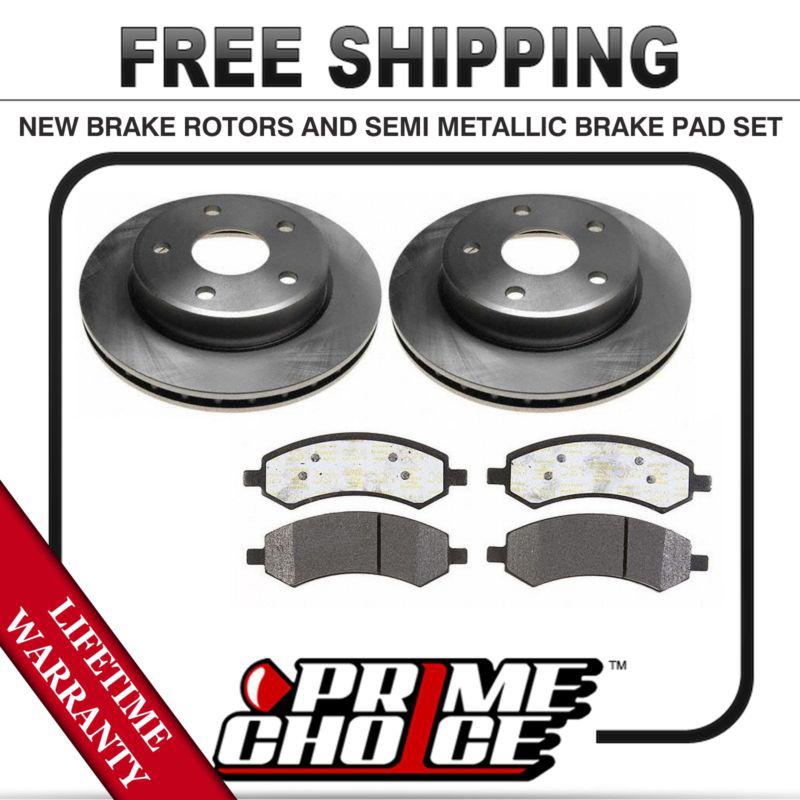 Front kit (2) brake rotors and (1 set) premium brake pads with lifetime warranty