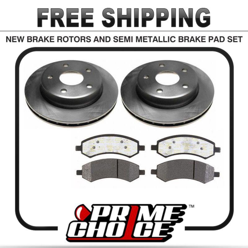 Premium front metallic brake pads and disc rotors complete kit left & right pair