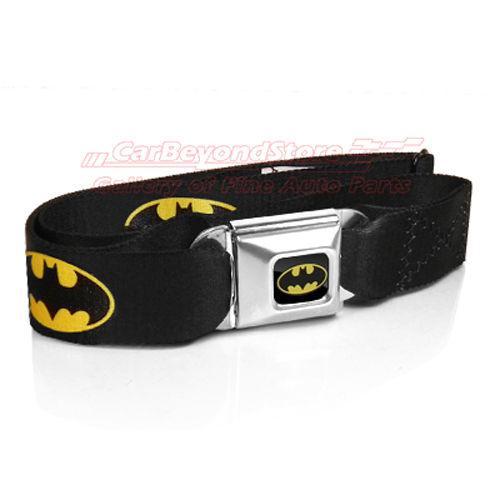 Batman yellow logo seat-belt buckle black belt + free gift, licensed product