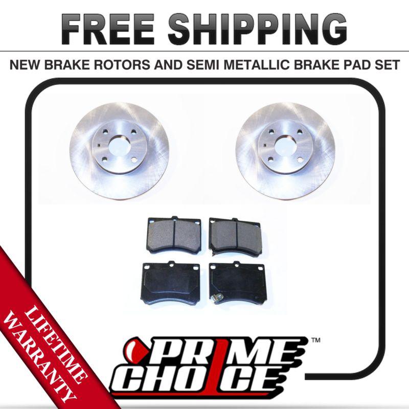 Front kit (2) brake rotors and (1 set) premium brake pads with lifetime warranty