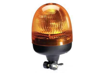 Hella kl rotacompact 12v halogen beacon with amber lens - flexible pole mount