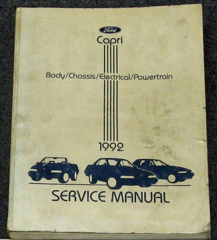 1992 mercury capri / xr2 service shop manual