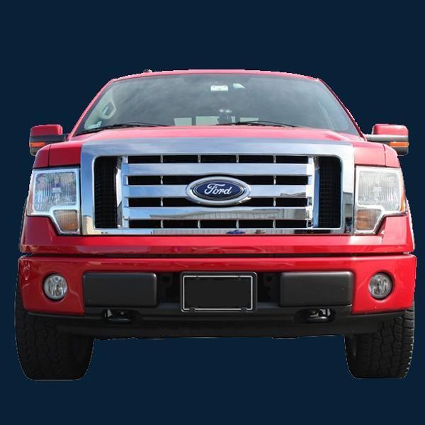 '09 10 11 12 ford f150 xl / stx / fx4 chrome plastic grille insert new gi/73