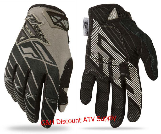 New 2014 fly racing kinetic gloves adult youth black-grey bmx moto motocross atv