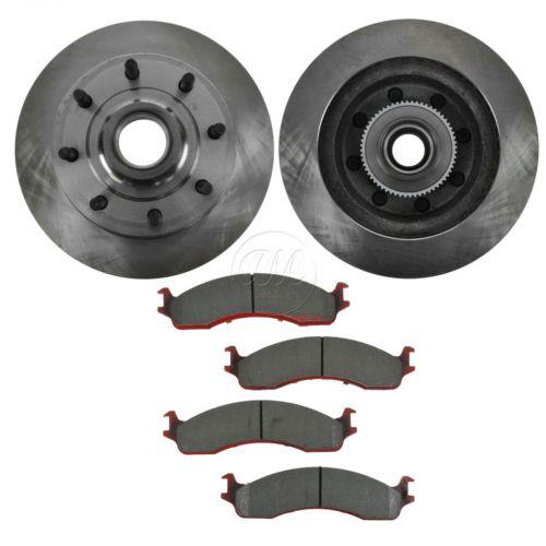 95-07 ford van econoline abs front disc brake pads & rotor pair kit set ceramic