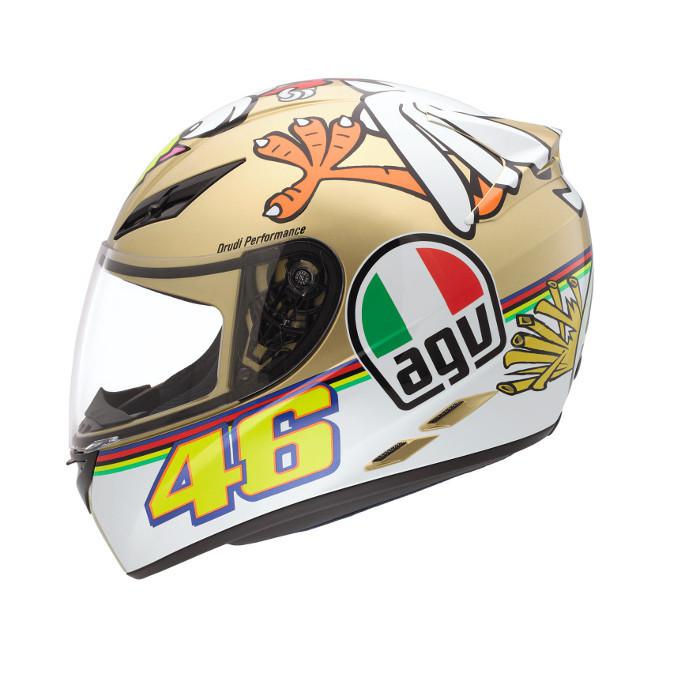 Purchase AGV K3 Valentino Rossi 46 Chicken Motorcycle Helmet Gold White ...