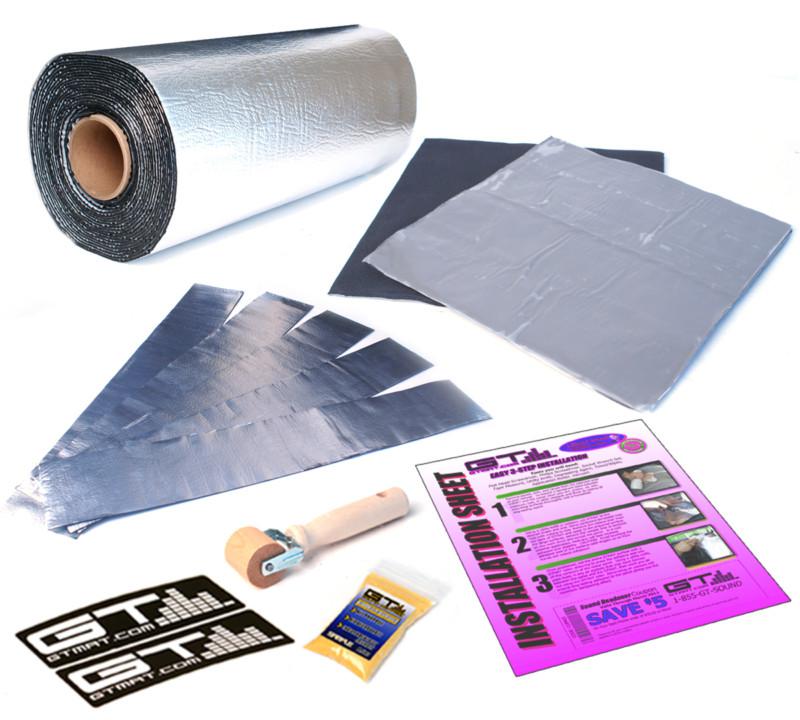 Starter kit 50 sqft gtmat ultra 80 mil+quadro butyl foam car sound deadener 