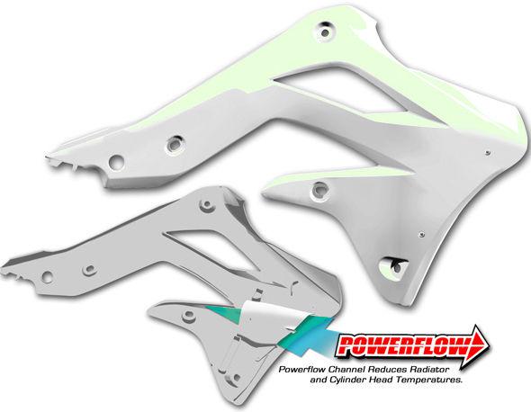 Cycra powerflow intake radiator shrouds white for kawasaki kx450f kx 450f 2013