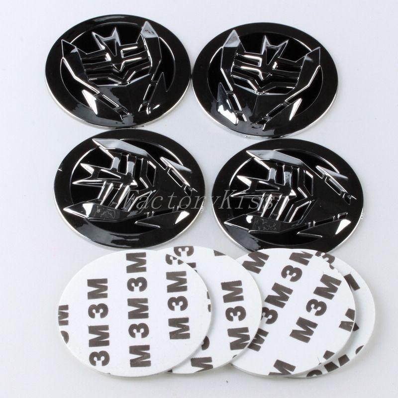 Gau 4pcs transformer hub cap wheel center emblem sticker decepticon black 