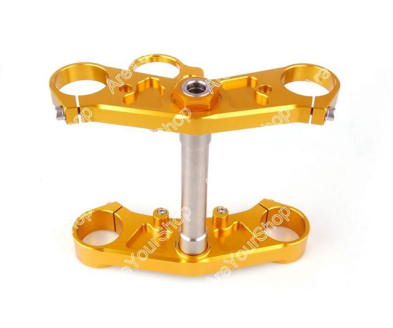 Front fork bracket triple tree lowering end upper top clamp set yamaha r6 gold