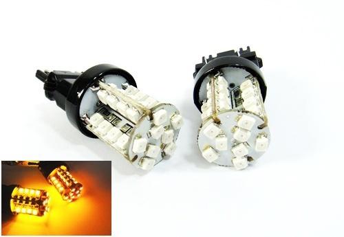 2x 3157 3156 40 smd led parking turn signal light drl 3357 4157 3056 bulb amber