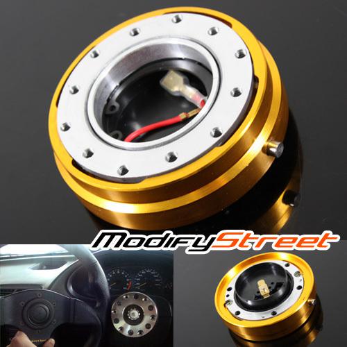 6 bolt ball bearing gold quick release kit for steering wheel hub boss adapter